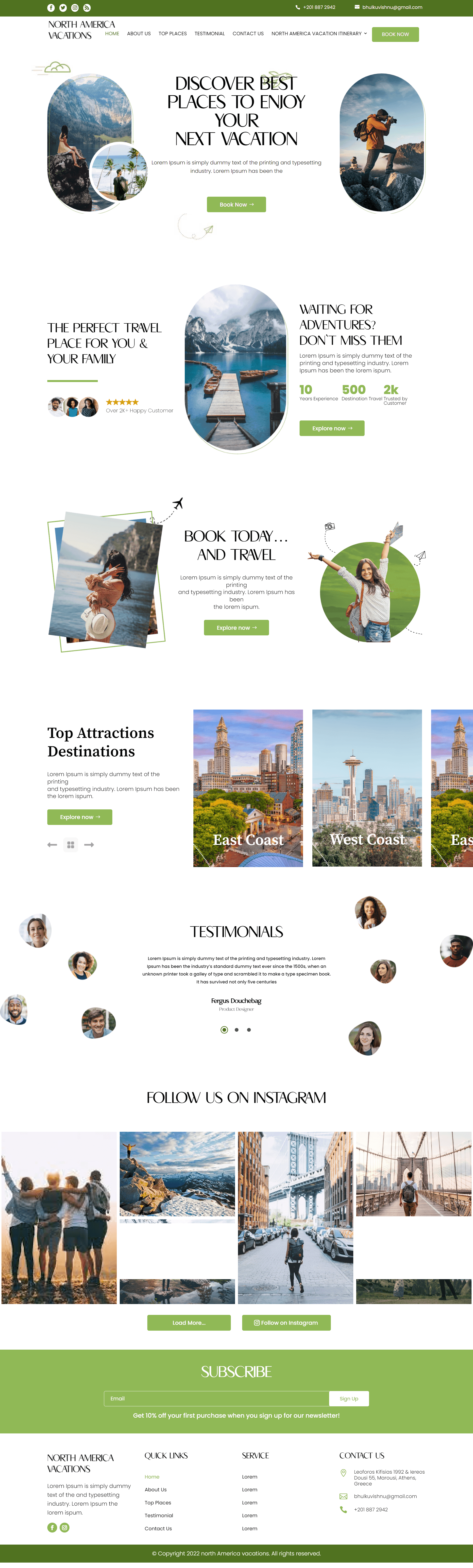 Website Extra North America Vacations Fullpage — Websites · Case Study